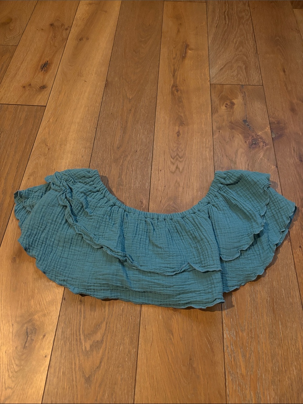 Forever 21 Teal Layered Off the Shoulder Top